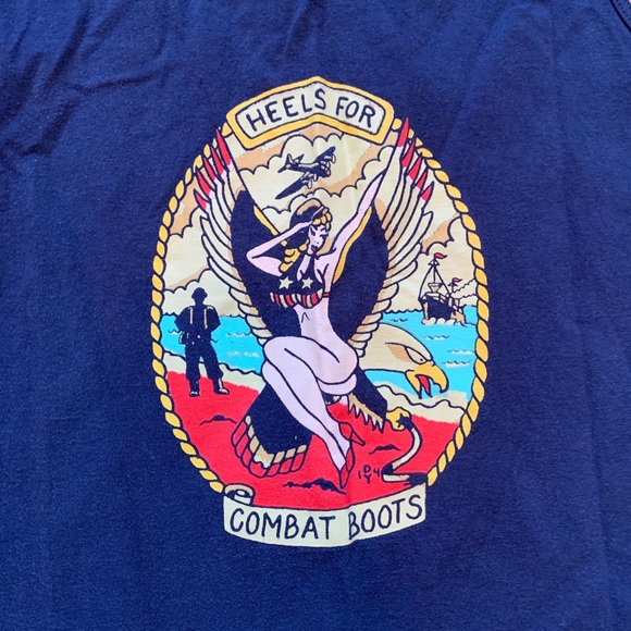 💙Men’s Blue Nautical Tattoo Graphic Tank Size XL - Picture 2 of 4